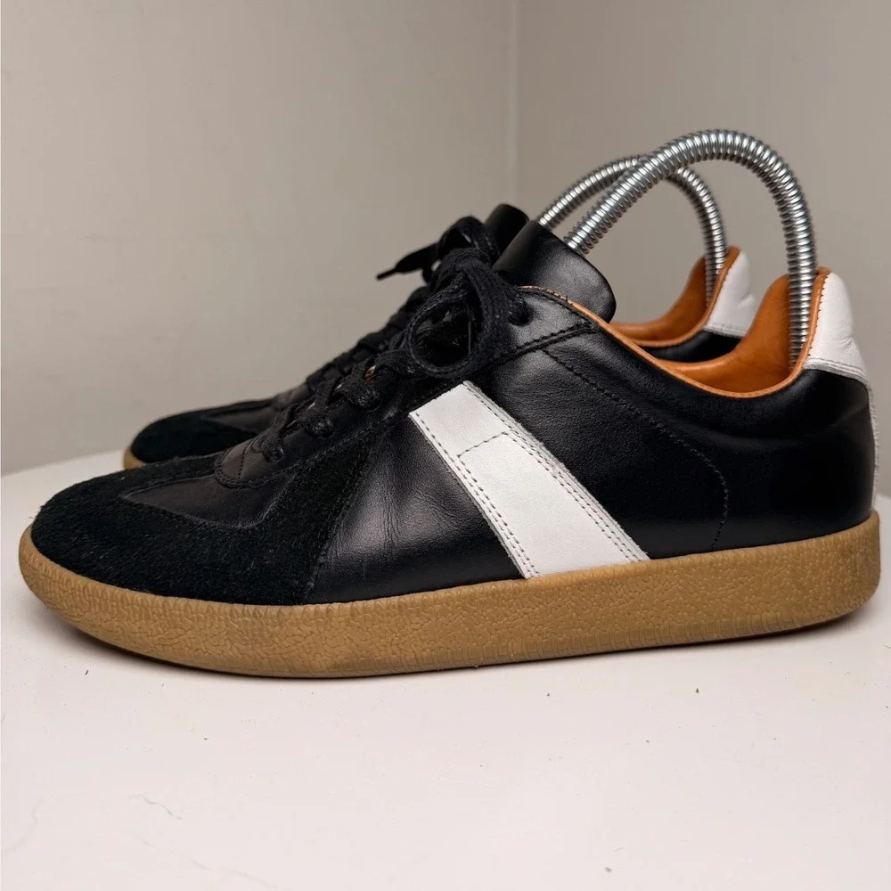Beckett Simonon Morgen GAT Leather‎ Sneakers Black White Gum Sole 7.5